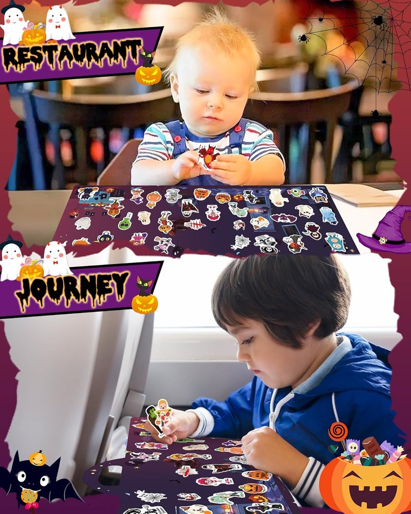 Benresive Reusable Sticker Books for Kids, Sticker Books for Toddlers, Toddler Travel Toys Activities Crafts Ages 3 and Up Birthday Gifts - Halloween - Image 3